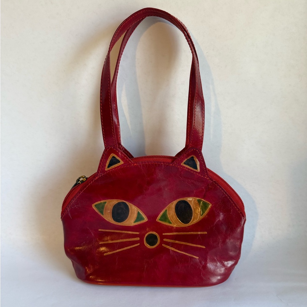 Vintage Red Cat Face Purse